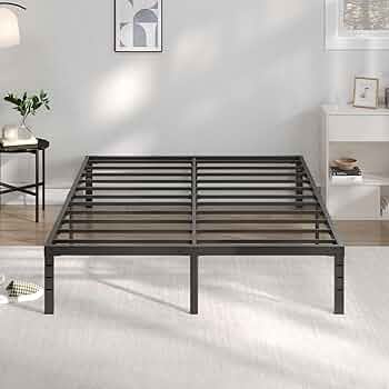 うさぴょん63　ハンドメイドリース　No.777D　778D Zinus Brown Metal and Bamboo Frame Full Platform Bed with